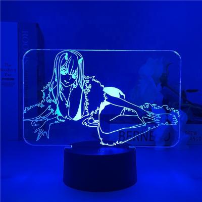 China Minimalist Led Light Night Figure 3d Table Zero Two Lamp For Bed Room Decor Light Anime Waifu Gift Darling In The Franxx Zero Two Lamp for sale