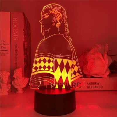 China Minimalist New Tokyo Avengers Night Light 3d Fan Anime Sano Ken Model Children's Gift Bedroom Decoration Lamp for sale