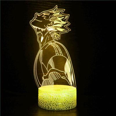 China Haikyu Bokuto 3d minimalist anime gift tool desk decoration luminous Haikyuu comic bedroom lamp table lamp Kotaro Bokuto children's tool desk decoration for sale