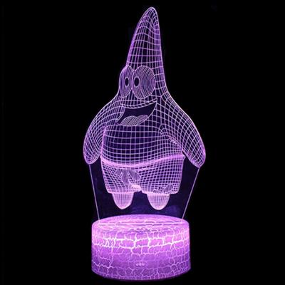 China Newest Minimalist 3D Night Light Acrylic Led Sponge Bob Nightlight For Kid Child Bedroom Sleep Lights Gift For Home Decor Table Lamps for sale