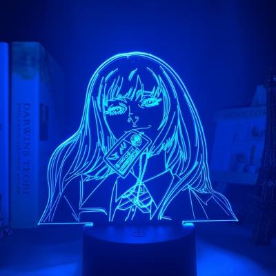 China Yumeko Jabami From Kakegurui Compulsive Anime Lamp Minimalist Gift Gamer for Bedroom Decor Nightlight Cute Japanese Waifu Led Night Light for sale