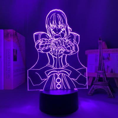 China Minimalist Anime 3d Lamp Fate Stay Night Saber For Bedroom Decor Birthday Gift Manga Fate Stay Night Saber Led Night Light Lamp for sale