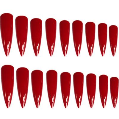 China Hot Selling Various Newest Designs Fake Nail Tips Amazon Fake Nail Tip French Colored Artificial Nails ABS Red for sale