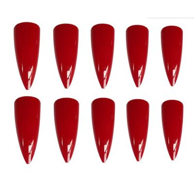 China French Wholesale Bright Fake Nail Practice Tips Tapered Salon Nail Press On Solid Color Artificial Nail for sale