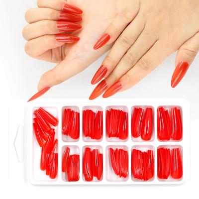 China Low Price 120pcs French Shaped Half Cover Colors Clear Natural French Acrylic Fake Nail Tips Soft Gel Nail Tips for sale