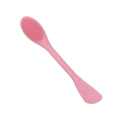 China Long Handle Beautiful Silicone Facial Mask Applicator Silicone Remover Silicon Facial Spatula Bald Brush For Face Mud Peel Masking for sale