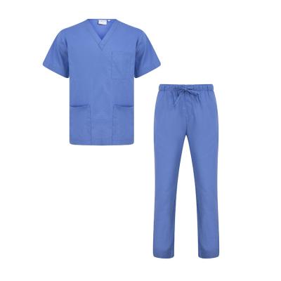 China Disposable Hospital Use Hospital Uniform Scrub Suit Nursing With Short Sleeve for sale