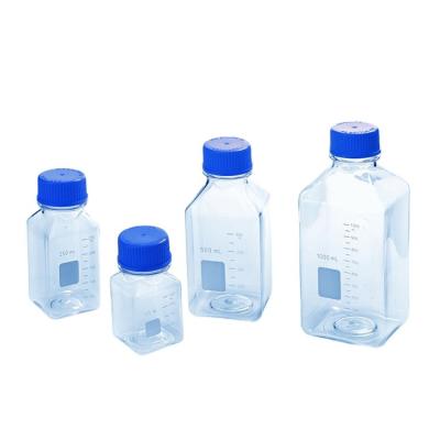 China Small Non Sterile Sample Bottles Plastic Lab Media Bottles for sale