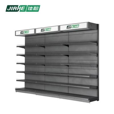 China Single Sided High Quality Metal Shelving Unit Wall Shelves Store Fixture For Supermarket for sale