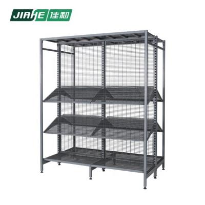 China Supermarket Double Sided Metal Double Sided Shelves and Wire Storage Equipment for sale