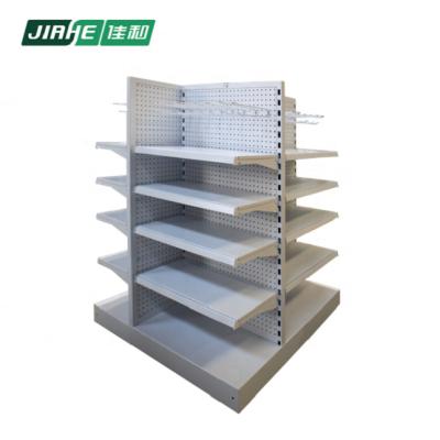 China Double Sided Gondola For Pharmacy Or Grocery Stores Mobile Store Fitting Displays And Shelving System for sale