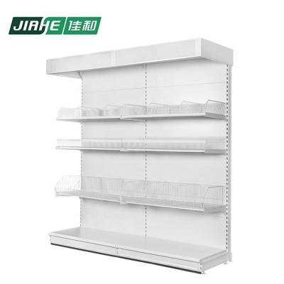 China Supermarket Store Fixture and Gondola Retail Shelving System Double Sided Display Rack for sale