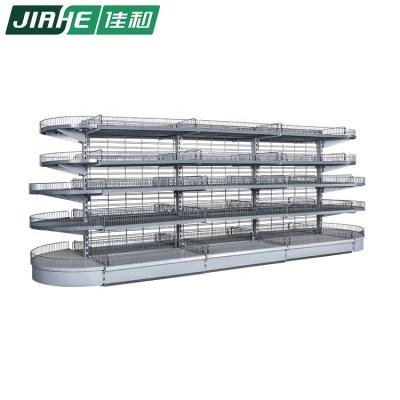 China Supermarket Double Sided Double Sided Shelf With Wire Shelf Shelving System Used In Supermarket for sale