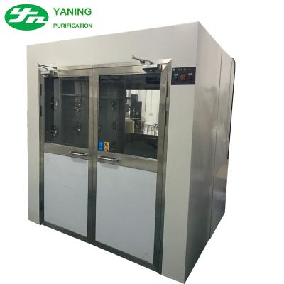 China Factory Electric Interlock Cargo Goods Air Shower Tunnel With Double Doors For Cleanroom for sale