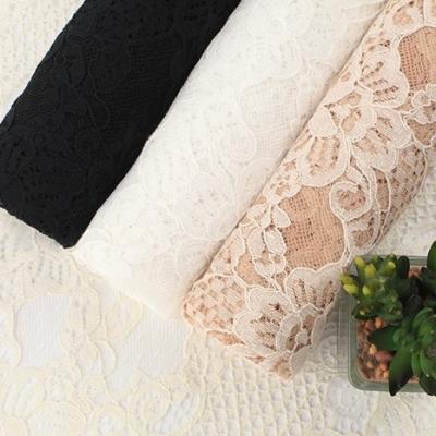 China 3D 160gsm Cotton Nylon Lace Fabric Bridal Dress Netting Lace Up Fabric No Stretch for sale