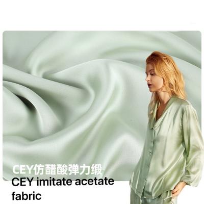 China CEY Shrink-Resistant Imitate Silk Satin Fabric Dress T-shirt Acetate Cloth Pajamas High Quality Printed Fabric for sale