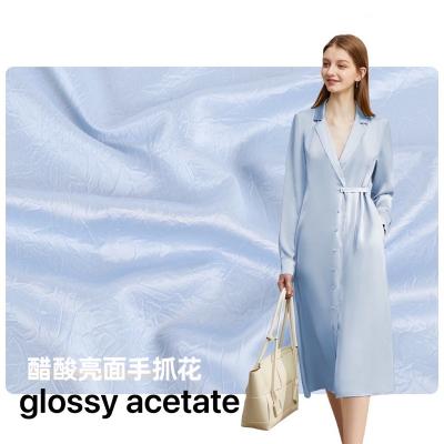 China Shrink-Resistant 100% Twill Acetate Fabric Polyester Shiny 150gsm Dress Fabric In Stock for sale