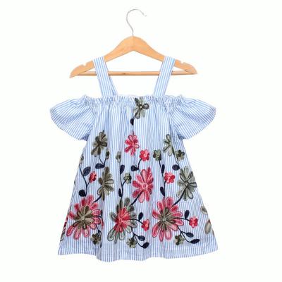 China Fashion Girl Breathable High-end Flower Embroidered Cotton Dress Princess TuTu Dress 2 To 6 Years Old for sale