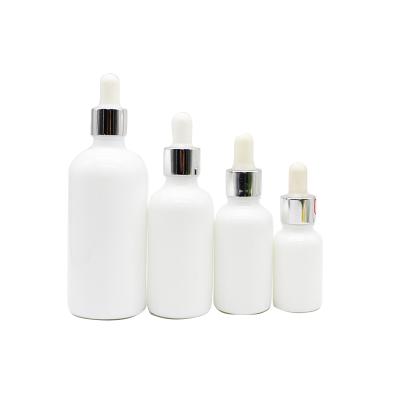 China 10ml 15ml 30ml 50ml 100ml Personal Care Essential Oil Bottle Beard Oil White Glass Dropper Bottle for sale