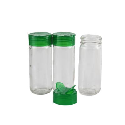 China Household Products 100ml Spice Container BBQ Condiment Pepper Glass Bottle With Flip Top Clear Glass Spice Jar for sale