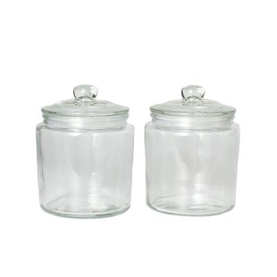 China Hot Sale 1L Food Storage Glass Food Jar With Glass Lids for sale