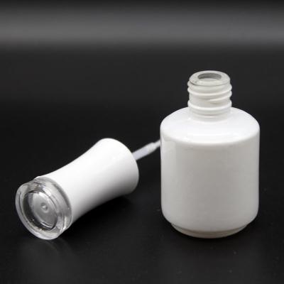 China Personal Care Customer Design 15ml White Color Nail Polish Bottle With White Cap for sale