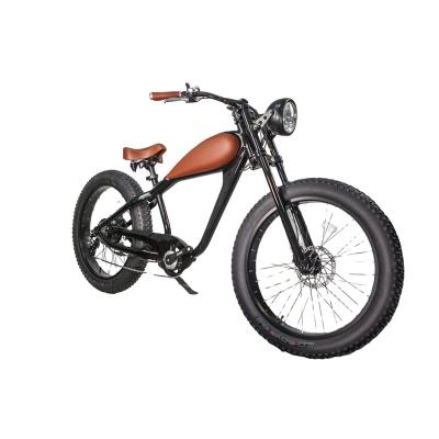 China Aluminum Alloy Fat Tire Electric Bicycle Battery 26 Inch Retro Fat Tire Electric Bicycle MTB Ebike 48v 500w for sale