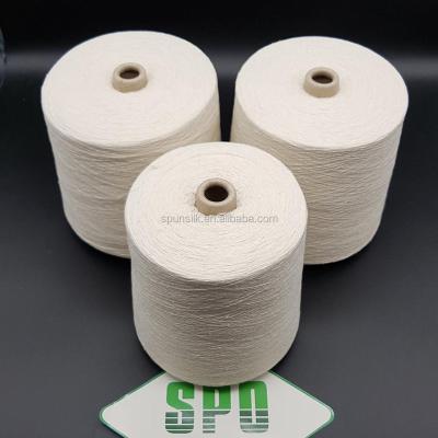 China Mulberry Noil 20nm/1 Viable Silk 100% Waste Silk Yarn For Knitting And Weaving for sale