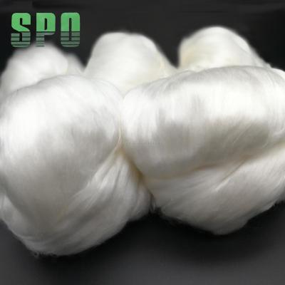 China Mulberry Silk SPO raw cocoon fiber silk top for yarn spinning, A1 grade, long fiber 7.5cm, free samples for sale