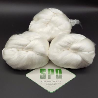 China Mulberry Silk 100% Pure Raw Silk White Mulberry Fiber Silk Top Cut Fiber 38MM-40MM for sale