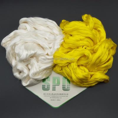 China Eco-friendly 100% mulberry silk ribbon, A1+ grade with high quality for blended yarn spinning for sale