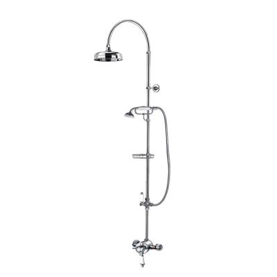 China With slide bar high quality classic style brass thermostatic exposed valve with rain shower 8