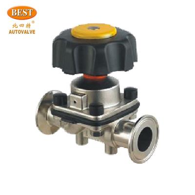 China General SGM Series 2/2way Sanitary Manual Diaphragm Valve Butt Weld Clip Sanitary Manual Diaphragm Valve for sale