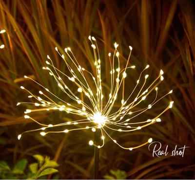 China HOT Sale Outdoor Decoration 120 LED RGB Color LANDSCAPE Christmas Holiday Garden Solar Firework Lights for sale