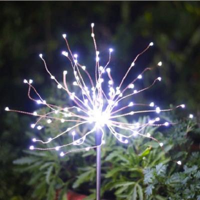 China Solar Garden Holiday Light Earth Inserted Fireworks Lamp with Eight Modes Fairy Garden Flashing Lights for sale