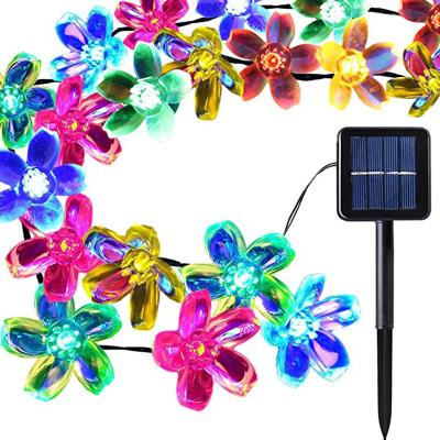 China Outdoor Waterproof Christmas Flower Light Christmas Garden Decoration LED Cherry Blossoms Solar Lamp String Decoration Wholesale for sale