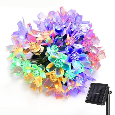 China Outdoor Solar Christmas Decoration 7m 50leds Cherry Blossom Lamp with 8 Multifunctional 