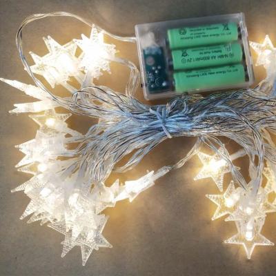 China Christmas Decoration Party Stars Battery Operated Lamp Holiday Christmas Decorations For Home Fairy Lights LED Star String Light for sale