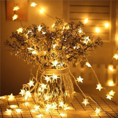 China Universal decorative Christmas decoration lamp string terrace lighting family gathering five led star lamp string for sale