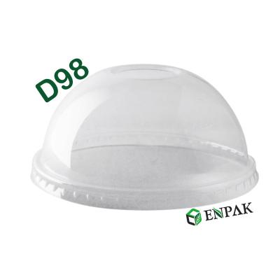 China Hotel 98mm PET Cover Disposable Plastic Dome Plate Drink/Paper/Coffee Cup Lids for sale