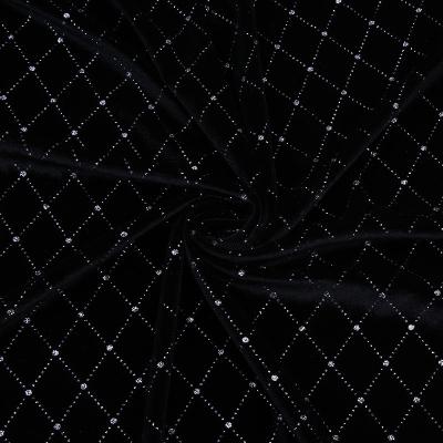 China Golden velvet Wholesale Super Soft Exquisite Lustrous Checkered Bronzing Korean Velvet Fabric For Cloths for sale