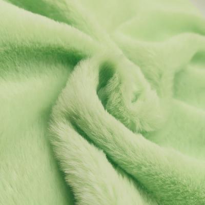 China Pv fabric Cheap Price Solid Color Plain Various Colors Artificial Faux Rabbit hair 100%Polyester PV Plush Fabric for sale