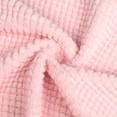 China Faux rabbit hair Wholesale Plain Various Colors Pineapple Checkered Jacquard Faux Rabbit Hair Plush Fabric for sale