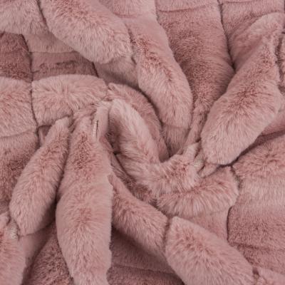 China Rabbit hair fabric Wholesale Solid Color Plain Super Warm Thick  Artificial Faux Rabbit Hair 100%Polyester Fabric for sale