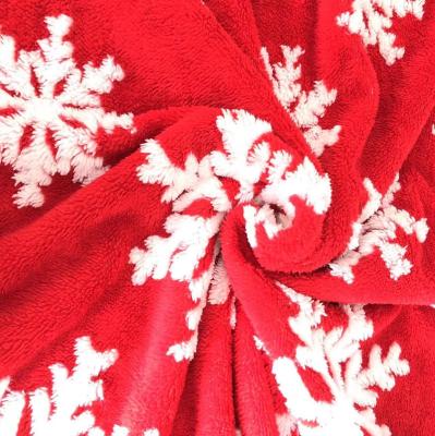 China Garments Wholesale One Side Snow 3D Embossed Jacquard 100% Polyester Polar Fleece Shu Velveteen Fabric for sale