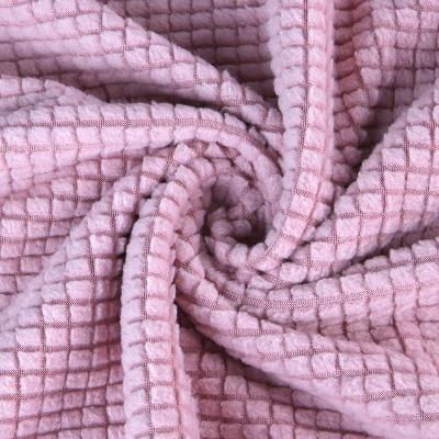 China Polar fleece China Manufacture Hand-Feeling Single Side Multi-Colors 100%Polyester Popcorn Checkered Embossed Polar Fleece Fabric for sale