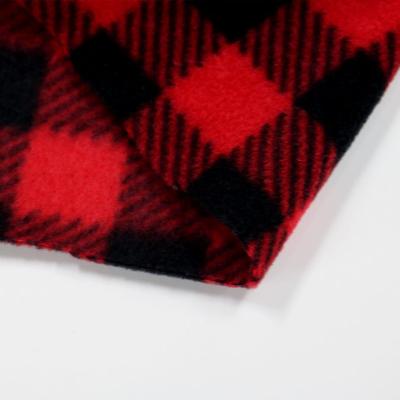 China Polar fleece Wholesale High Quality  Customized 100%Polyester Brushed  Checkered Print  Polar Fleece Fabric for sale