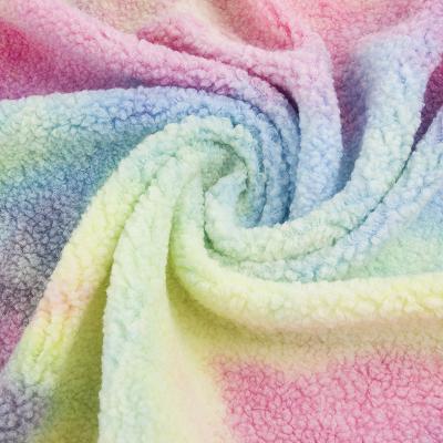 China Polar fleece Factory Direct Customized Colorful Tie Dyed Teddy Bear Polar Plush Sherpa Fleece Fabric for sale