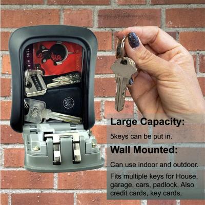 China Allov Security Key Lock Zinc Alloy And Aluminum Key Combination Key Silver Wall Mounted Storage Box for sale