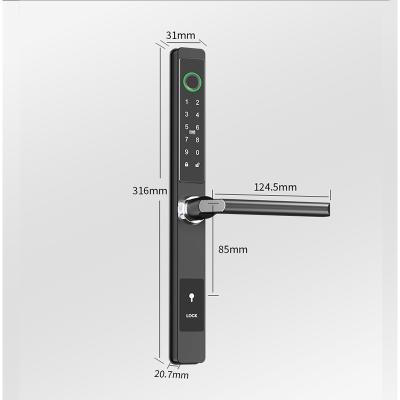 China Hotel/School/Office Ttlock APP Wifi Control Apartment Lock Digital Fingerprint Door Lock Smart Stainless Steel For Sliding Door Aluminum Glass Door Cloud for sale